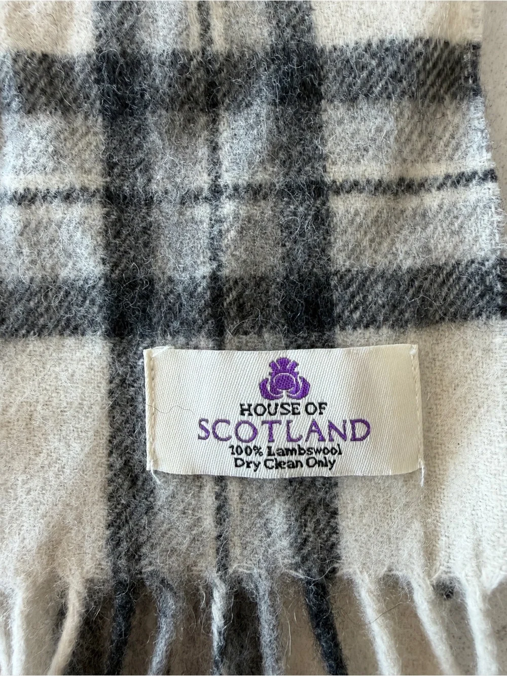 Vintage Made in Scotland 100% Lambswool Scarf Quiet Luxury Winter